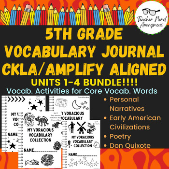 Preview of 5th Grade Vocabulary Journal BUNDLE! (CKLA Aligned) Units 1-4