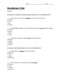 5th Grade Vocabulary Test | Sadlier (Level Blue) | Unit 2