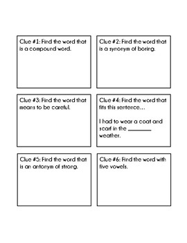 5th Grade Vocabulary Treasure Hunt by KLearning | TPT