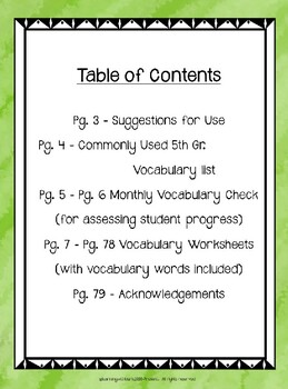 5th Grade Vocabulary Worksheets by Learning with Laurie | TpT