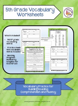 5th grade vocabulary worksheets by learning with laurie tpt