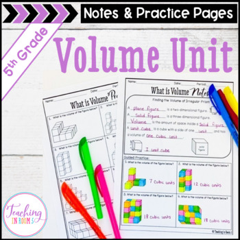 Preview of 5th Grade Volume Guided Notes & Worksheets 
