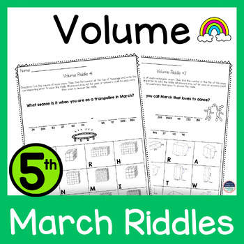 Preview of 5th Grade Volume: Prism & Composite Figures March Riddles Math Practice