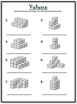 5th grade volume of irregular shapes ii unit cubes by peach state printables