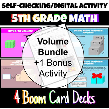 Preview of 5th Grade Volume of Rectangular Prisms Boom Card Bundle 5.MD.3-5