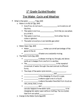 Preview of 5th Grade Water Cycle Guided Reader