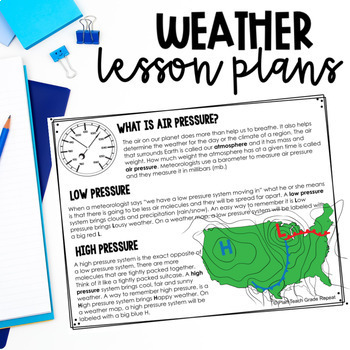 Preview of 5th Grade Weather Lesson Plans - NC Essential Science Standards 5.E.1