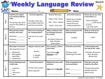 Amazon daily language review grade 5 answer key week 19. 