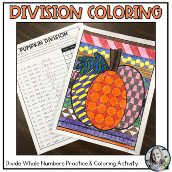 Preview of 5th Grade Whole Number Division Coloring Review for Halloween