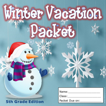 Preview of 5th Grade Winter Break Vacation Packet {CCSS Aligned}