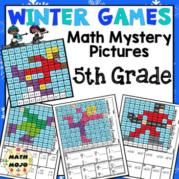 Preview of 5th Grade Winter Games Math: 5th Grade Math Mystery Pictures