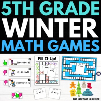 Preview of 5th Grade Winter Math Activities | Winter Math Games