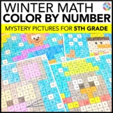 5th Grade Winter Math Activities Coloring by Number Worksh
