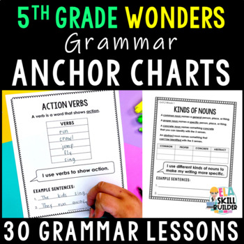 Preview of 5th Grade Wonders 2023, 2020 | Grammar Anchor Charts | 30 Grammar Posters