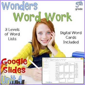 Preview of 5th Grade Wonders Word Work Google Slides™ Unit 4