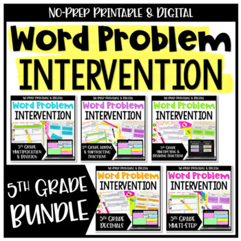 Preview of 5th Grade Word Problems BUNDLE with Digital Word Problems