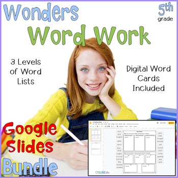 Preview of 5th Grade Wonders Word Work Google Slides™ Bundle