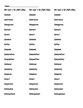 vocab words for 5th graders