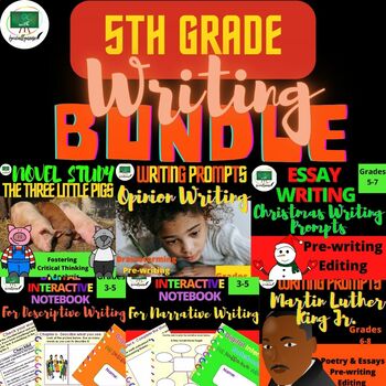 Preview of 5th Grade Writing Bundle | Writing Prompts | Essay | Guided Writing