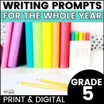 Preview of Writing Prompts 5th Grade BUNDLE - NO PREP - 250+ Writing Prompts