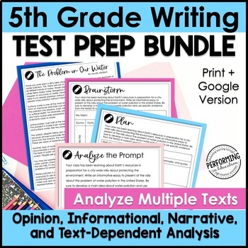 Preview of 5th Grade Writing Test Prep Bundle | Text-Based Writing