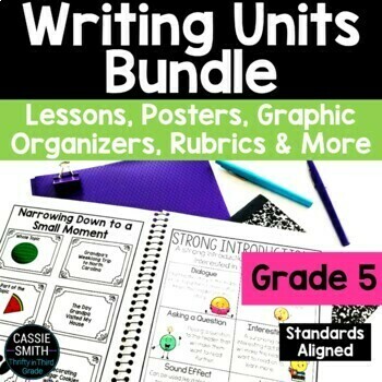 Preview of 5th Grade Writing Units BUNDLE Personal Fictional Opinion Informational