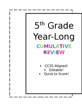 Preview of 5th Grade YEAR-LONG Cumulative Review