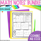 5th Grade Year Long Math Notes - Long Division, Fractions,