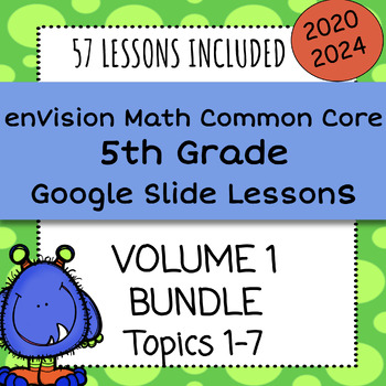 Preview of 5th Grade enVision Math Common Core 2020 - Volume 1 BUNDLE
