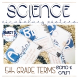 5th Grade science word wall vocabulary posters, Modern Boh