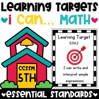 Preview of 5th Grade Math Learning Target | CCSSM Essential Standards