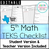 5th Math TEKS Checklist - "I Can"