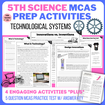 Preview of 5th Science MCAS Test Prep Activities & Practice (Technological Systems)