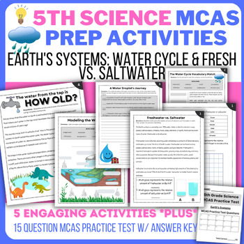 Preview of 5th Science MCAS Test Prep Activities & Practice Test (Earth's Systems)