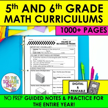 Preview of 5th and 6th Grade Math Guided Notes