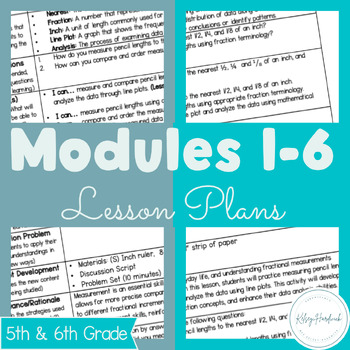 Preview of 5th and 6th Grade Math Modules 1-6 Lesson Plan Bundle