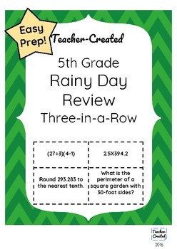 Preview of 5th Grade Math Review Game