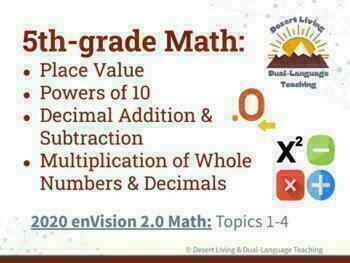 Preview of 5th grade 2020 enVision Daily Math Lessons Place Value Decimals Exponents