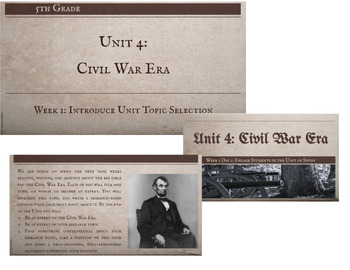 Preview of 5th grade ARC Civil War Era | Unit 4