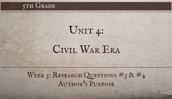 Preview of 5th grade ARC Civil War Era | Unit 4 | Week 3
