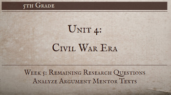 Preview of 5th grade ARC Civil War Era | Unit 4 | Week 5