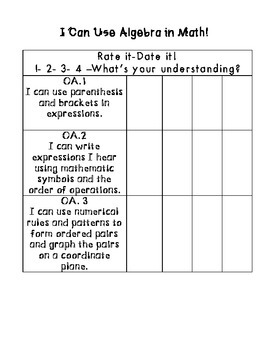 Preview of 5th grade Common Core Data Tracking-Math