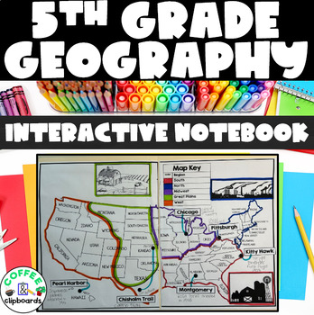 Preview of 5th grade Geography Interactive Notebook Activity  SS5G1 and SS5G2