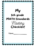 5th grade LA Math Standards Mastery Checklist for STUDENTS