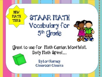 Preview of 5th grade Math Vocabulary Word Wall - 100+ words