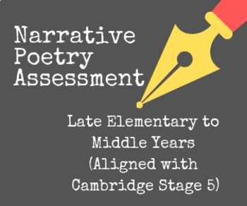 Preview of 5th grade Narrative Poetry Assessment