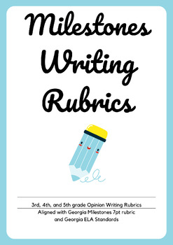 Preview of 5th grade Opinion Writing Rubric - Ga Milestones 7pt and Common Core