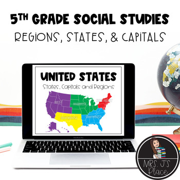 Preview of 5th Grade Social Studies Unit 1: Regions, States and Capitals