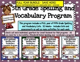 5th grade Spelling and Vocabulary Program-  FULL YEAR BUNDLE