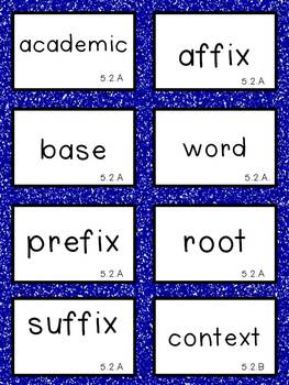 5th grade TEKS English Language Arts STAAR tested vocabulary word wall
